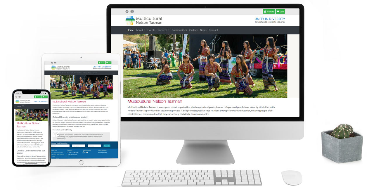 Multicultural Nelson / Tasman, Responsive Website with CMS - Screenshot