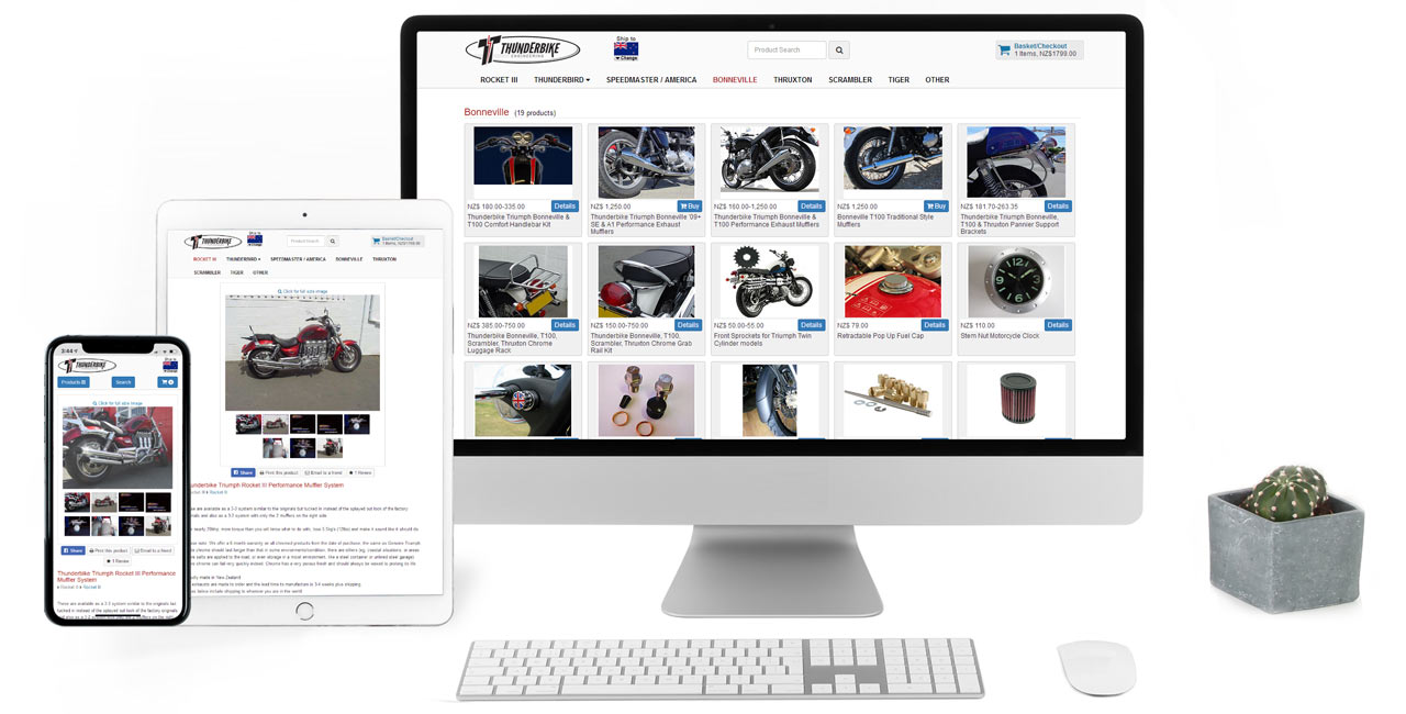 Thunderbike Engineering, Responsive Website & Online Shop - Screenshot