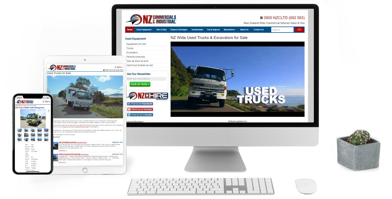NZ Commercials & Industrial, Responsive CMS Website with Listings - Screenshot