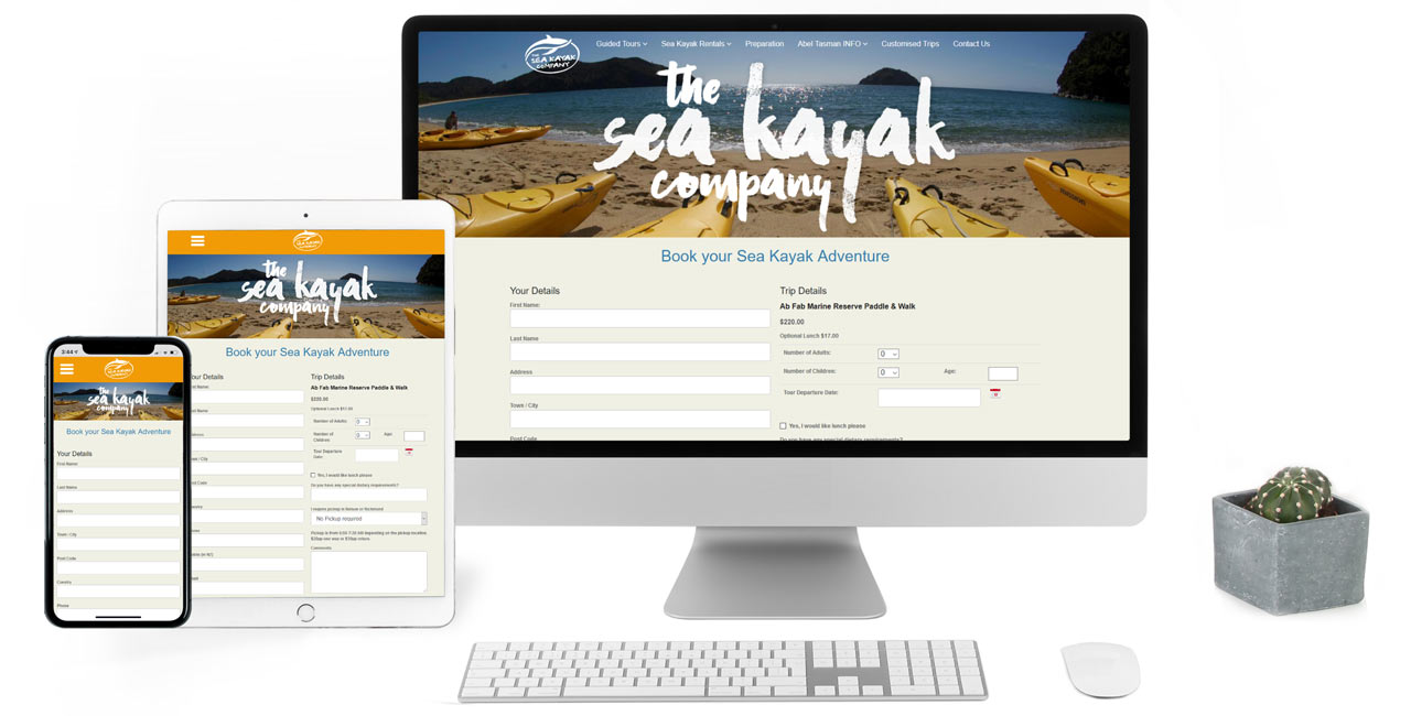 The Sea Kayak Company, Secure online booking form with payment for existing website - Screenshot